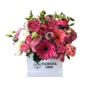 Square Box de Rosas y Gerberas