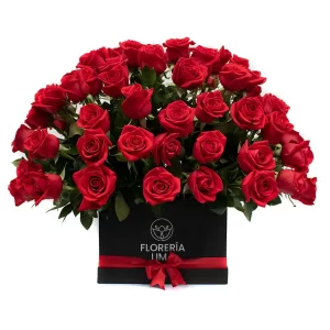 caja de rosas rojas extra grande