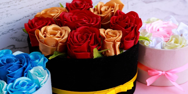 detalles de las cajas de rosas