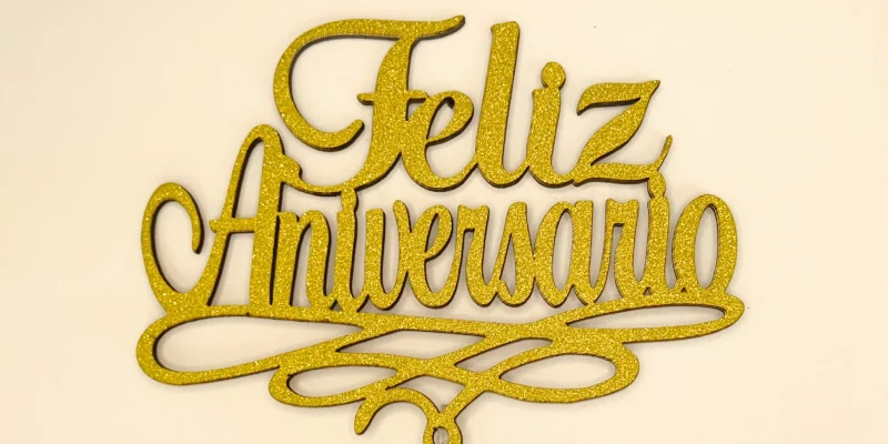 topo topper feliz aniversario gold