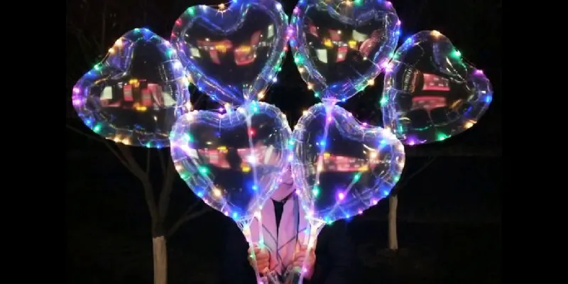 globo led transparente corazón gigante 