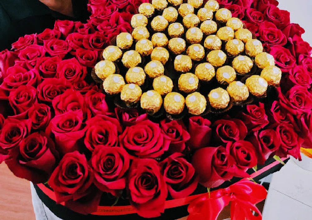 heart box ferrero y rosas