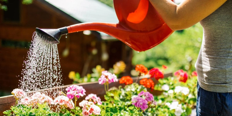 plantas de exterior cuidado regar flores