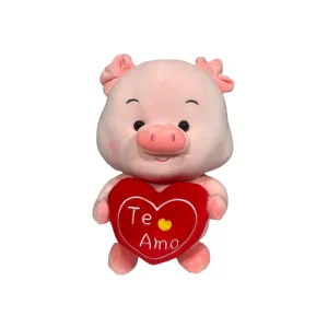 peluche de cerdito con corazon