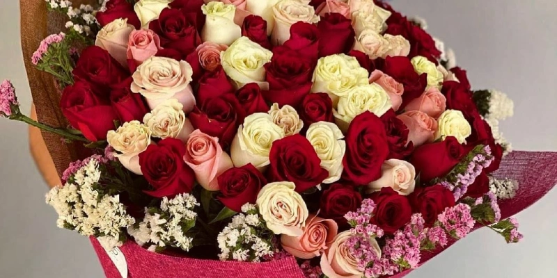 bouquet de rosas crema