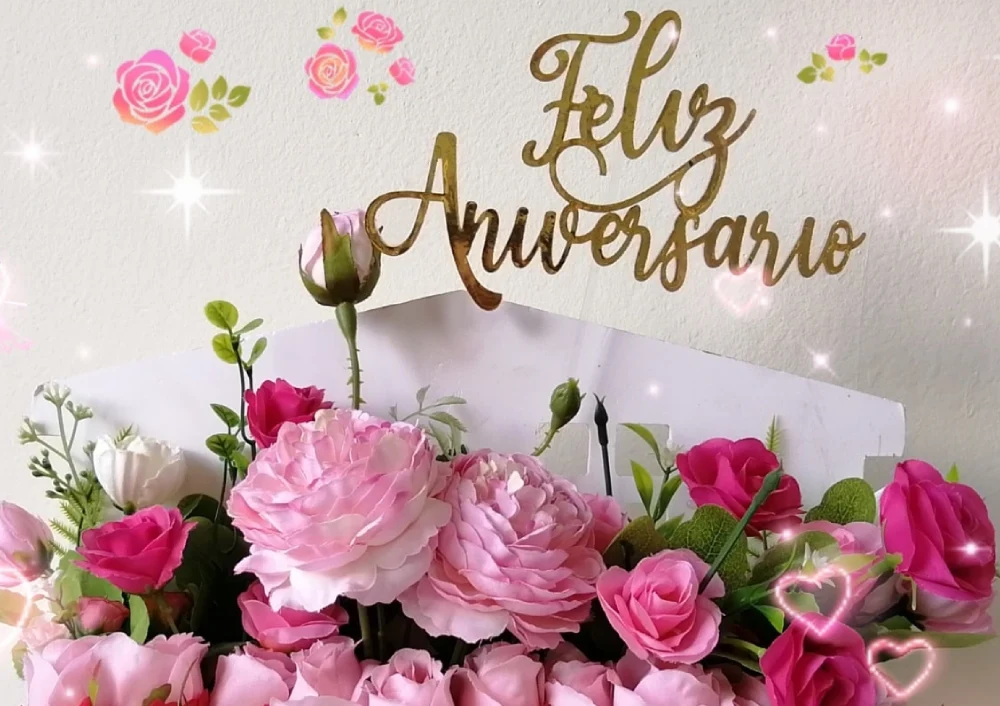 topper lovely feliz aniversario