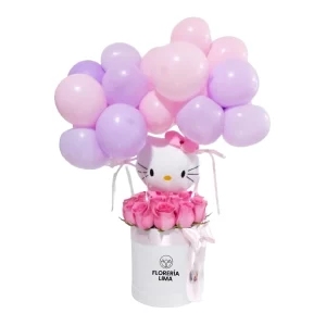 box hello kitty con globos