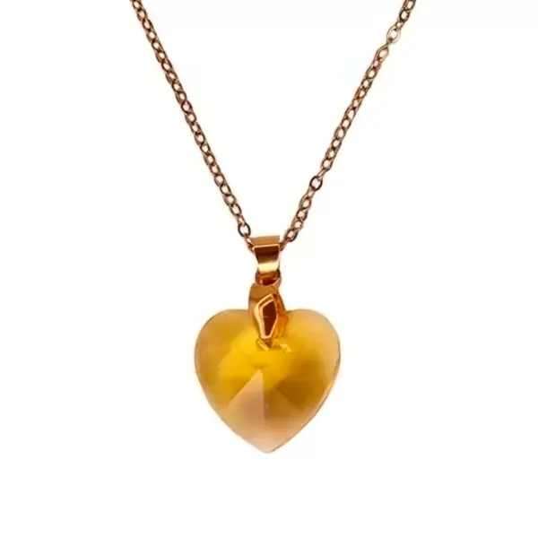 Collar con Corazón Amarillo